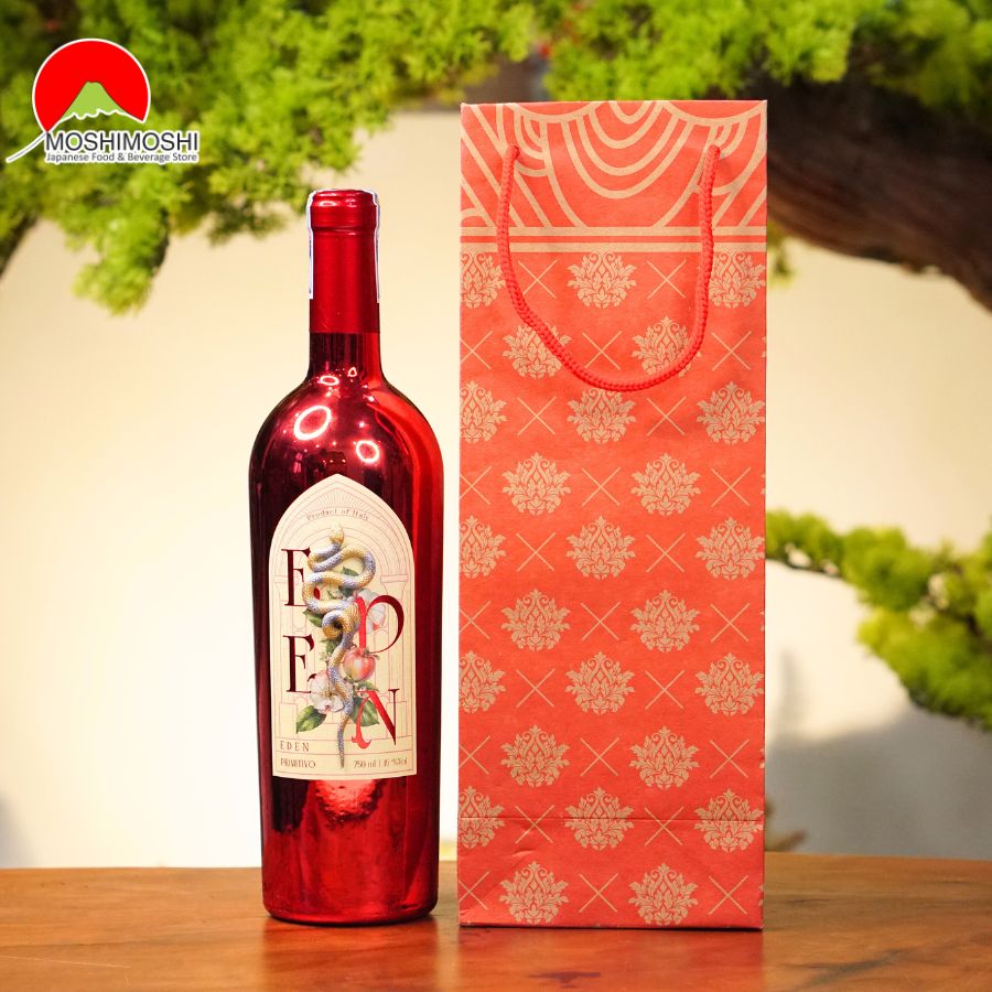 Rượu Vang Ý Eden Primitivo Hình Con Rắn & Túi Giấy Làm Quà Tặng