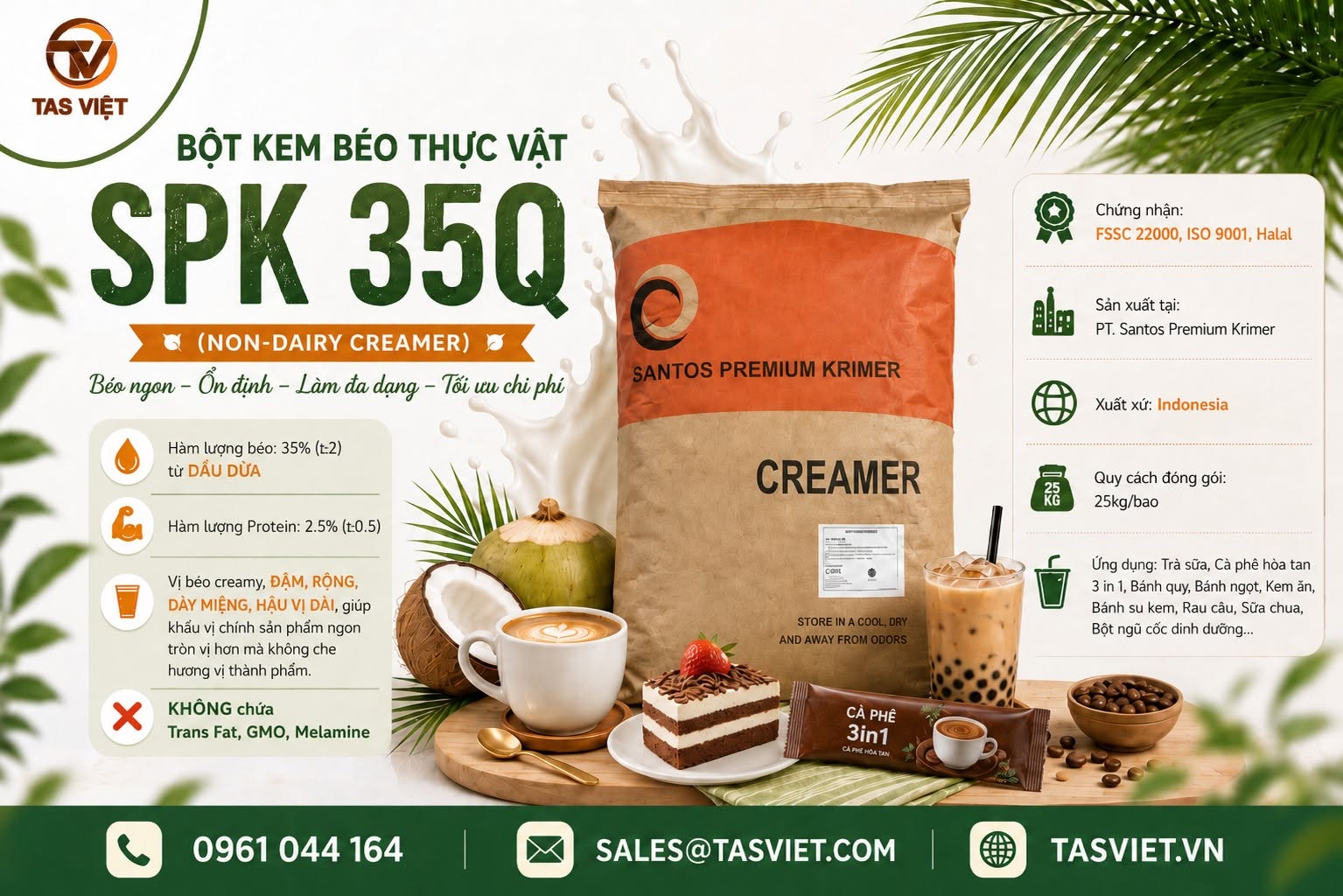 BỘT KEM BÉO THỰC VẬT SPK 35Q – VỊ BÉO CREAMY, ĐẬM RỘNG, ỨNG DỤNG ĐA DẠNG