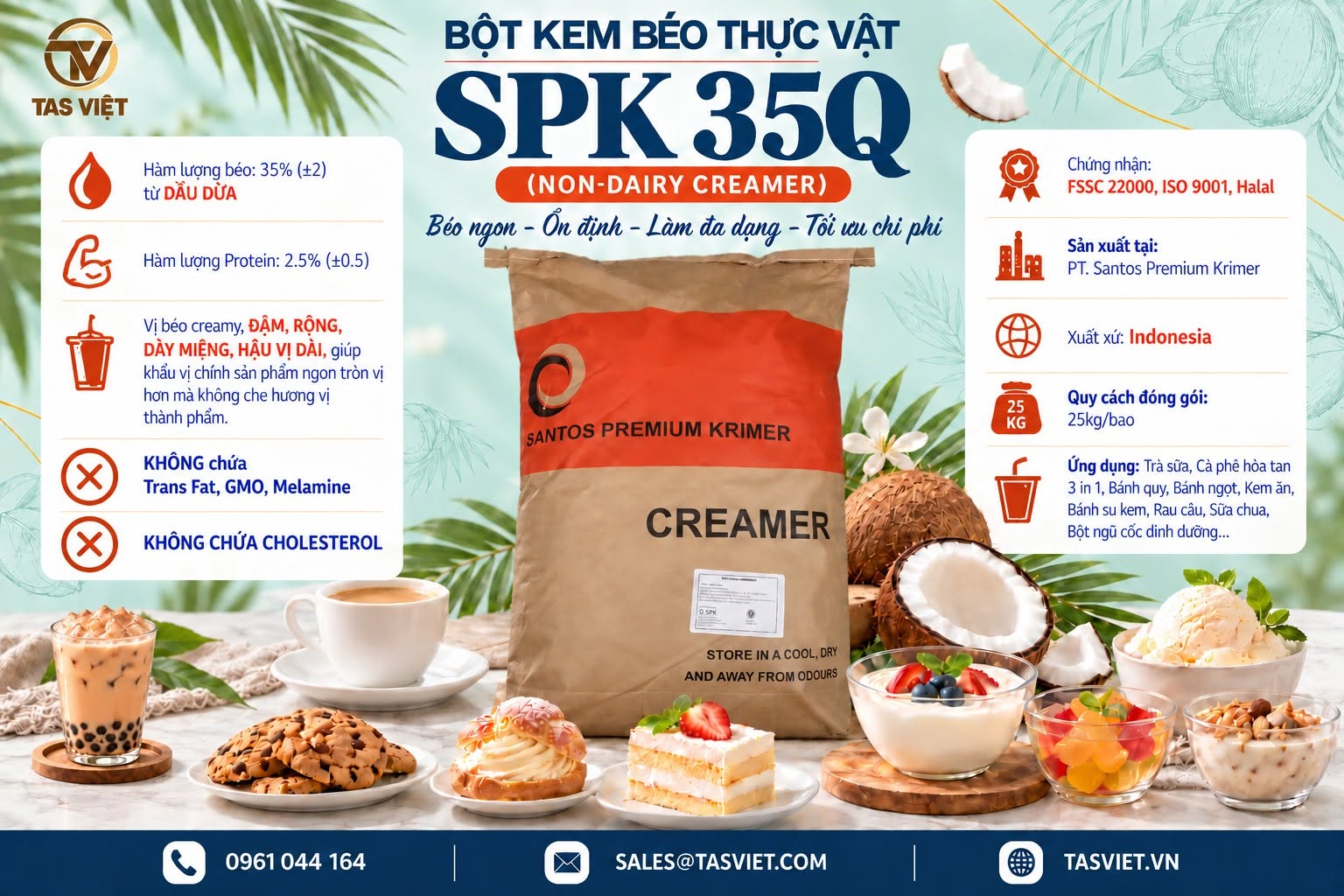 SPK 35Q – Bột Kem Béo Thực Vật Cho Trà Sữa Béo Đậm, Tròn Vị