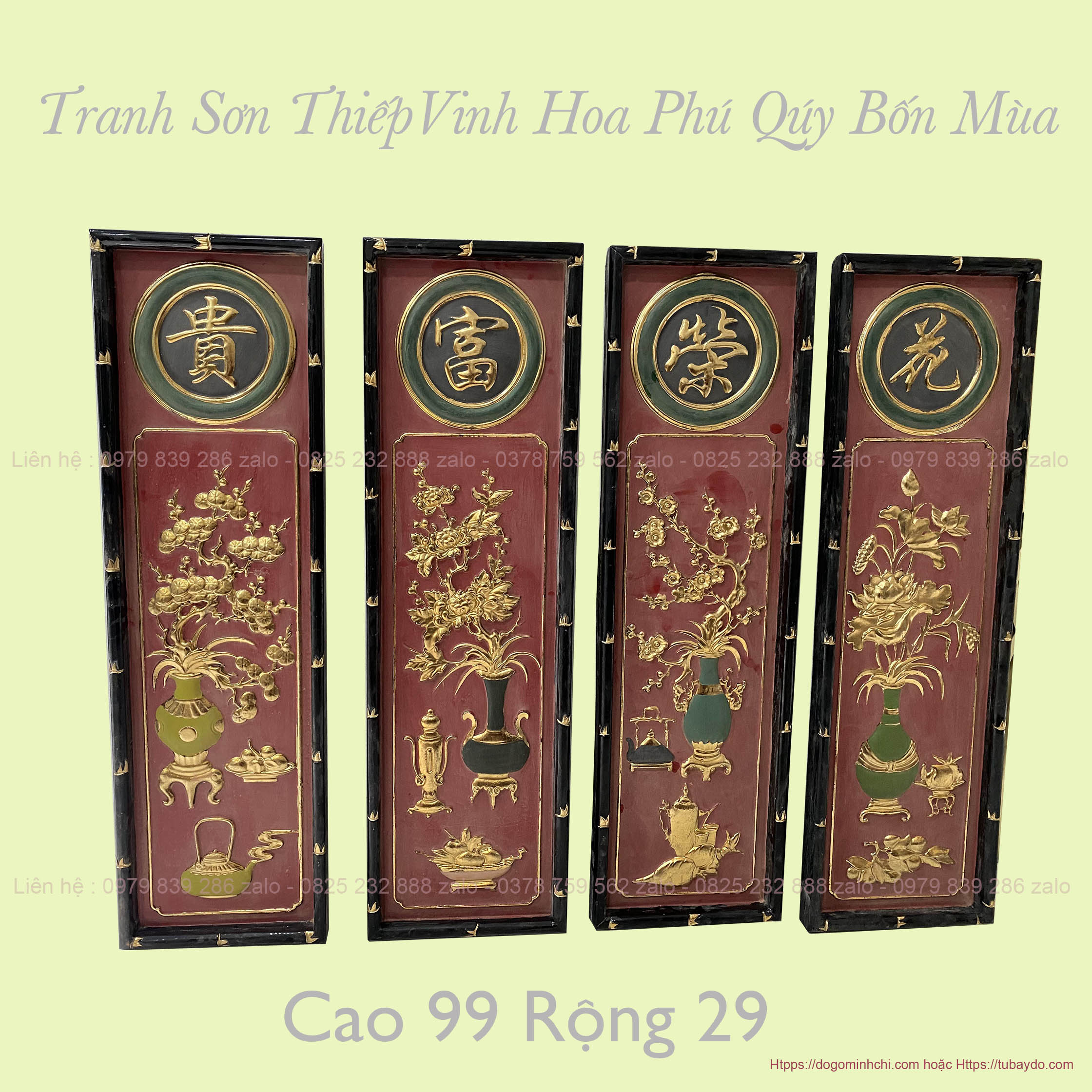 #Tranh_Sơn_Thiếp_Vinh_Hoa_Phú_Qúy_Bốn_Mùa