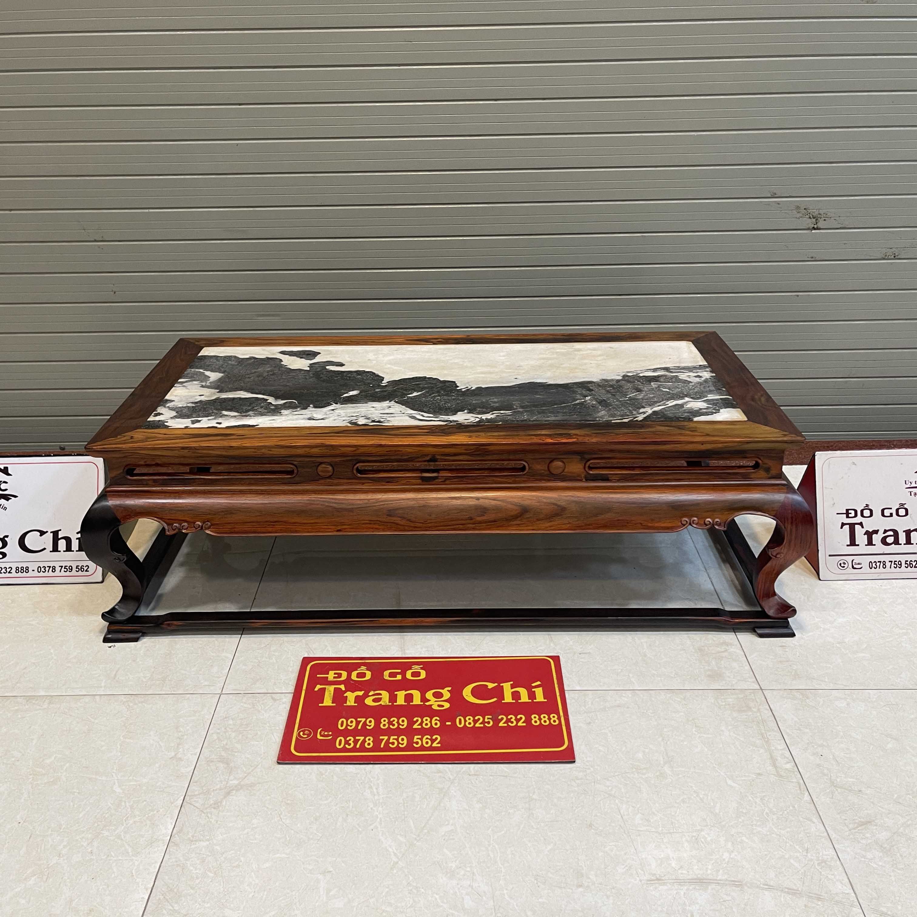 Bàn Trà Gỗ Trắc Mặt Đá 1