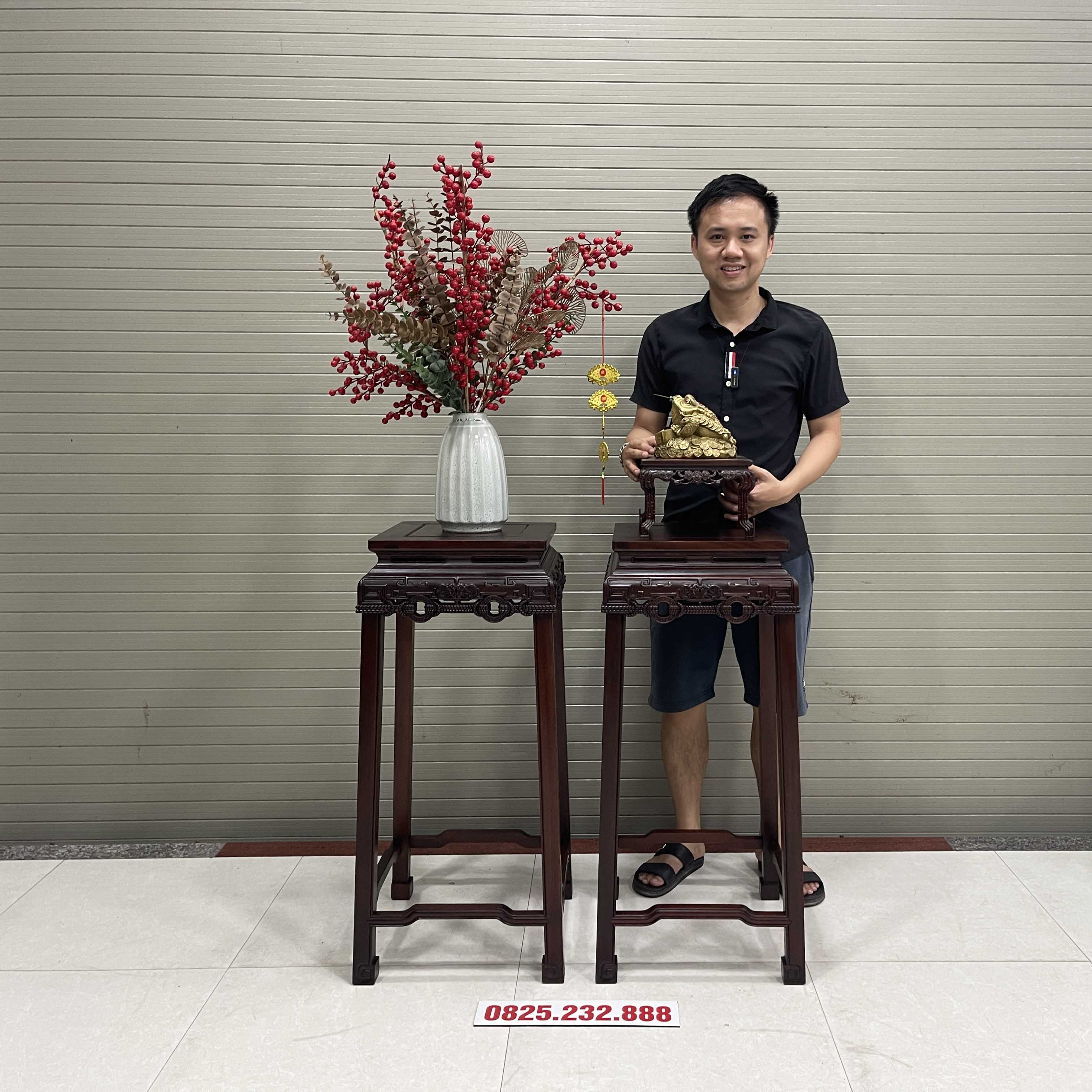 Cặp Đôn Gụ Dáng Chữ A Mộng Thủng 1