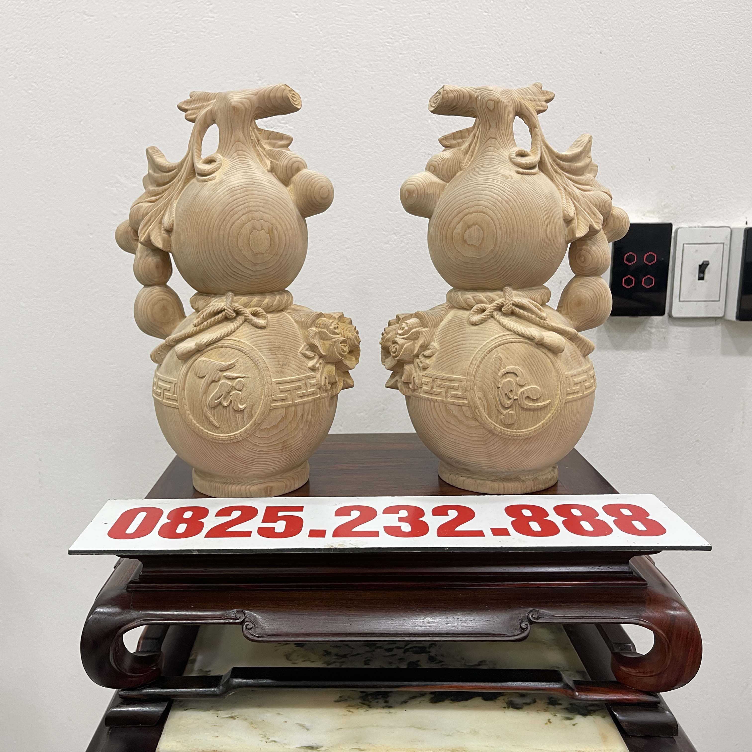 Cặp Hồ Lô Tài Lộc Gỗ Ngọc Am Thơm Ngát