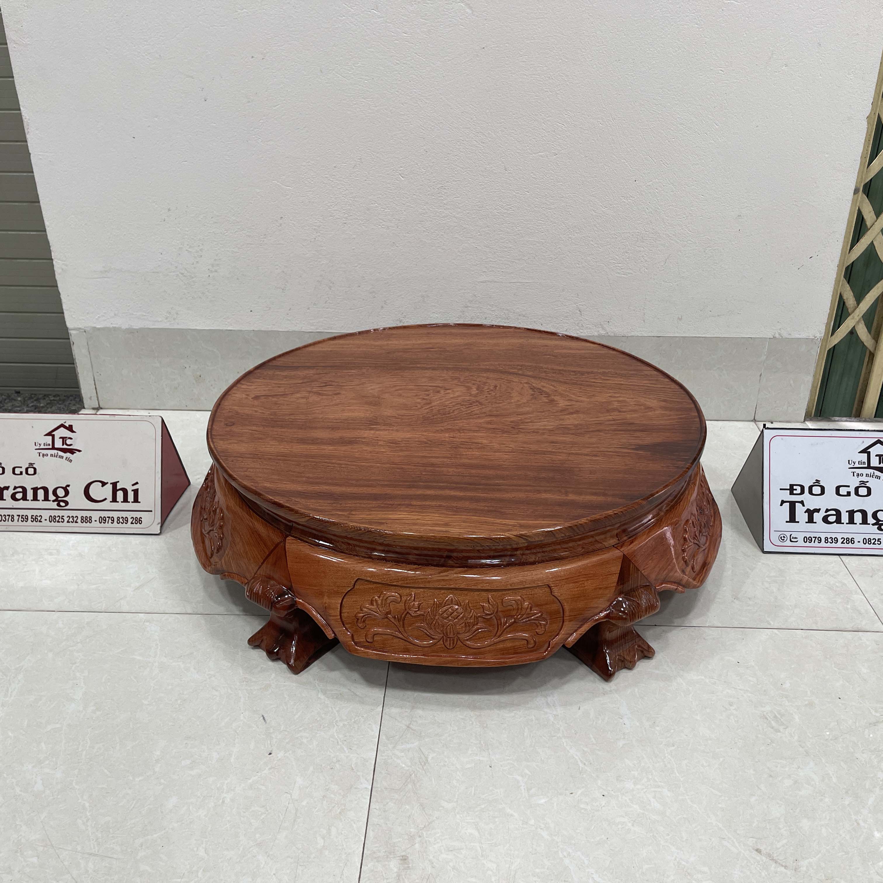 Kỷ Tròn To Gỗ Hương Đá Đường Kính 63 cm 1