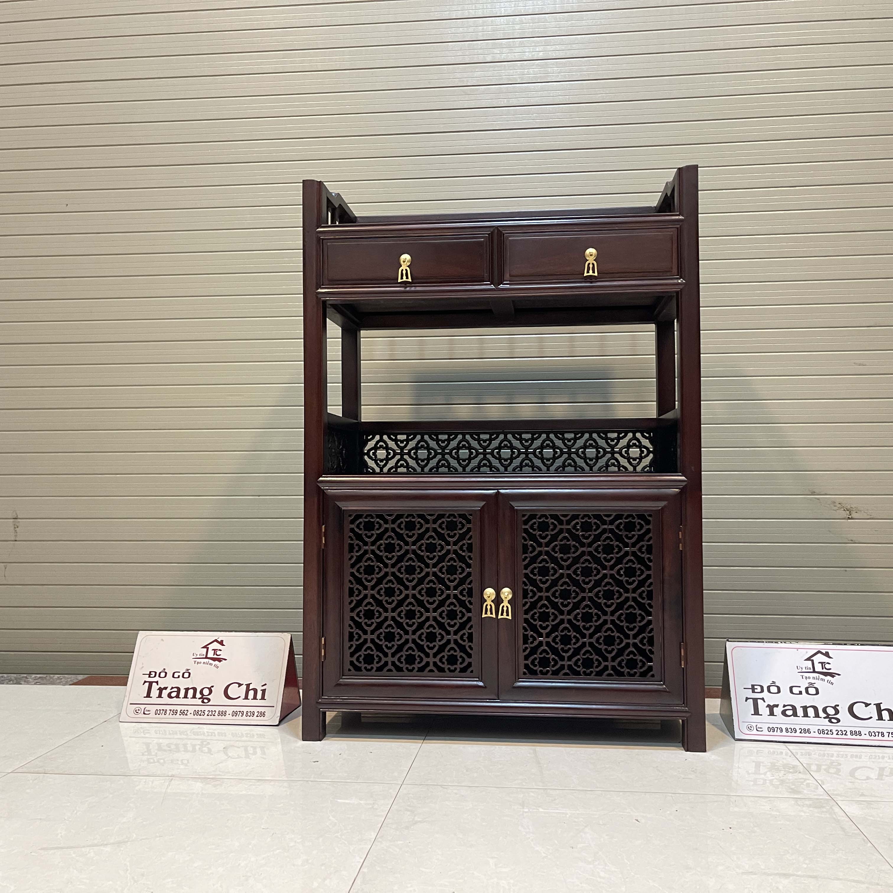 Mẫu Tủ Kệ Trà Gỗ Gụ