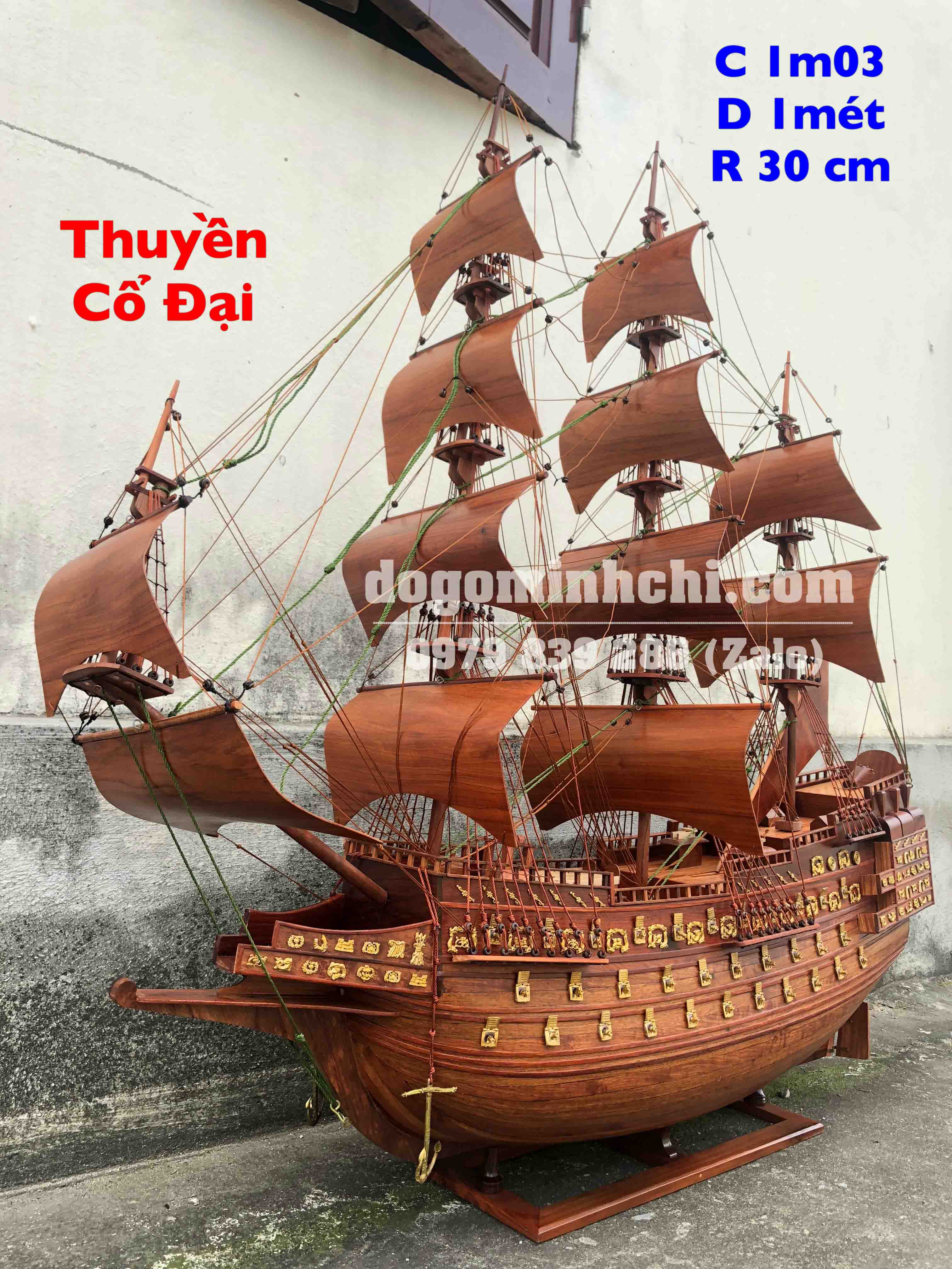 Thuyền Mô Hình Bằng Gỗ Phong Thủy - Đồ Gỗ Minh Chí