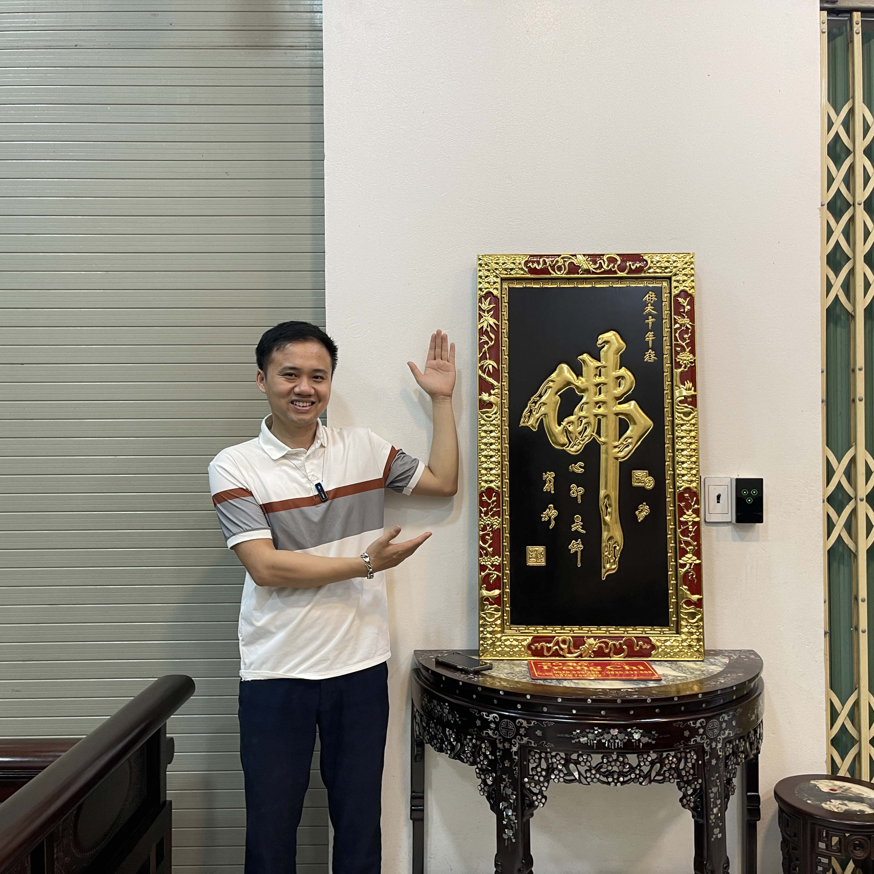 Tranh Chữ Phật Sơn Thiếc Vàng