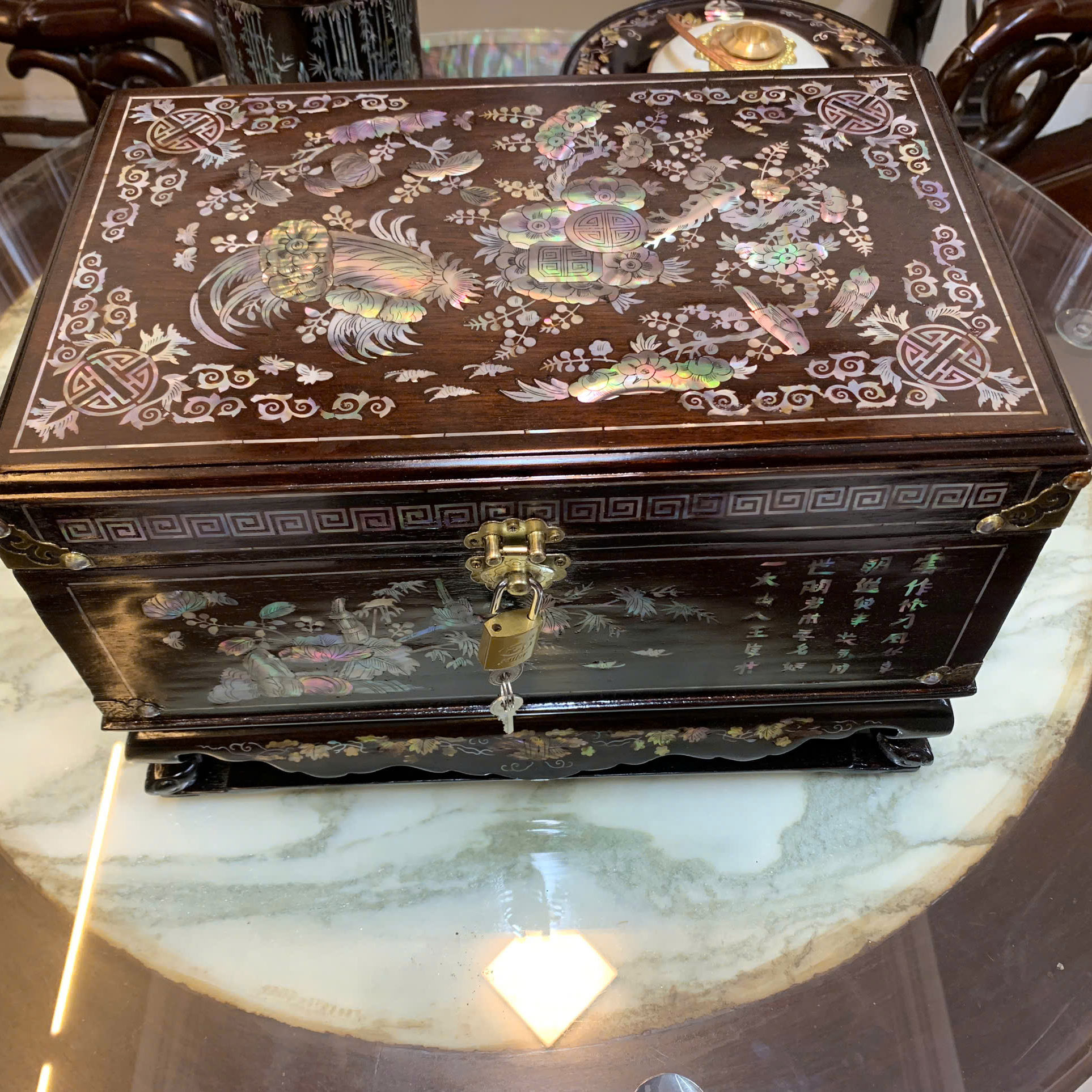 Tráp Khảm Bốn Mùa Đựng Trang Sức Bánh Kẹo 1