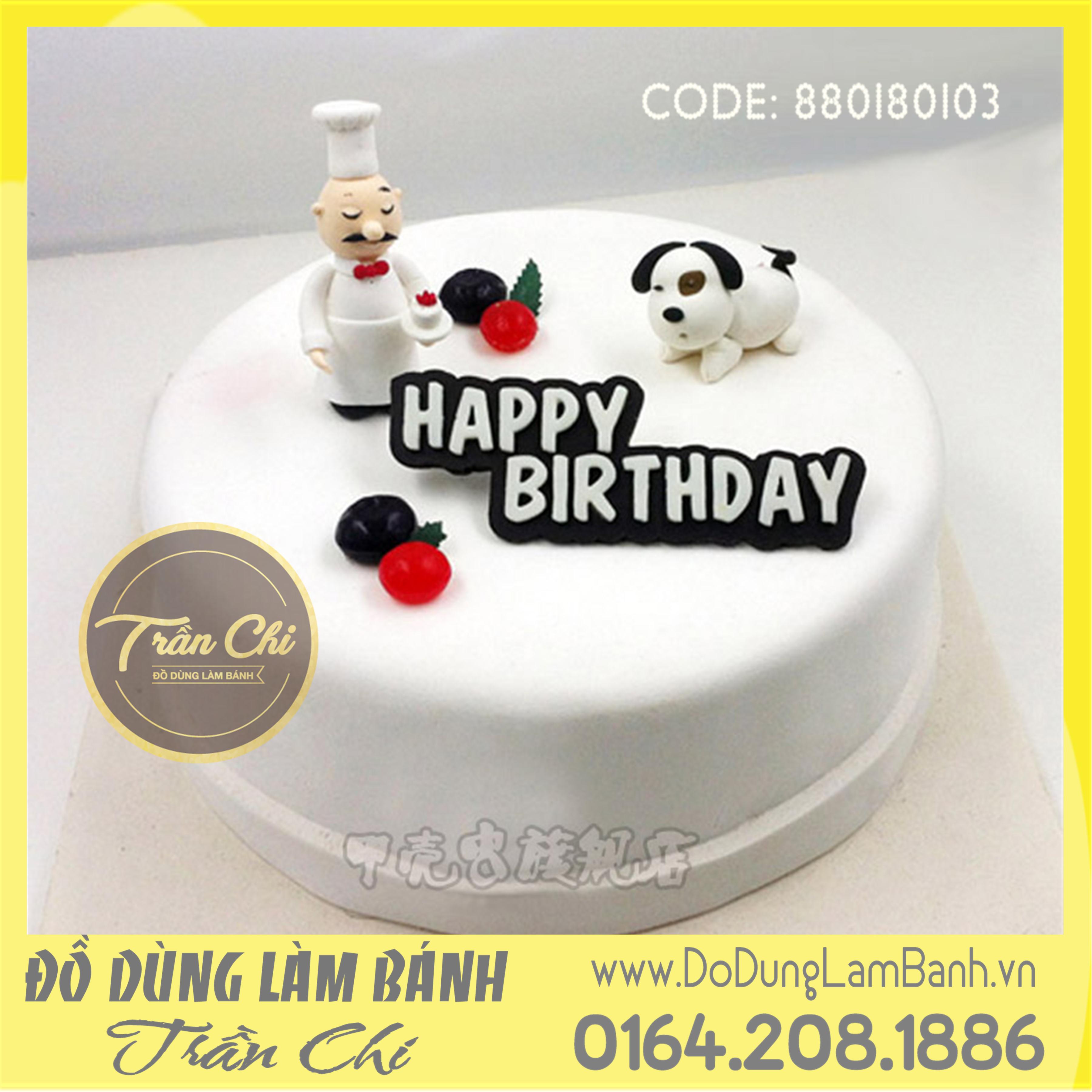 Khuôn silicone Chữ Happy Birthday 1c in