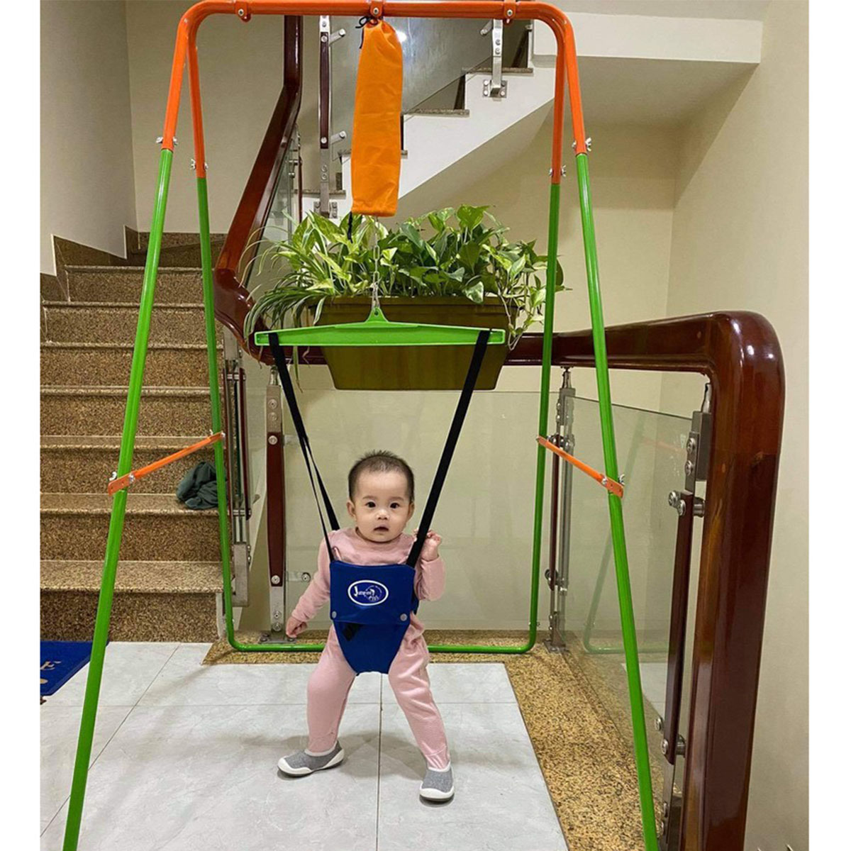 Combo Xích Đu Nhún Nhảy và Ghế Có Bàn Ăn Dặm JUMPER KIDS JPKG102