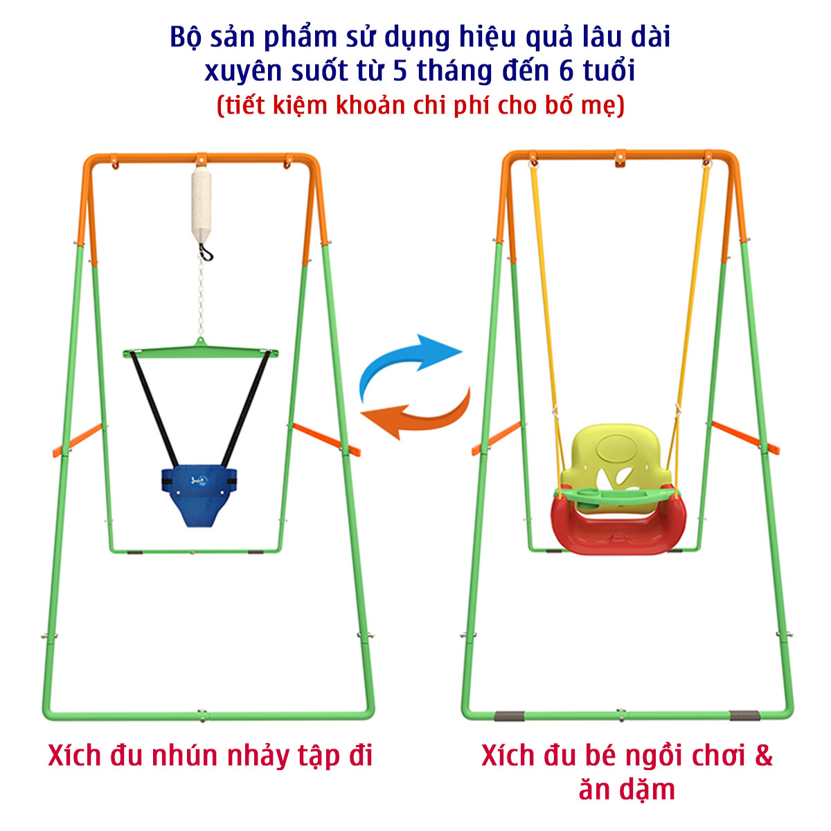 Ghế Xích Đu Có Bàn Ăn Dặm Dùng Với Khung Xích Đu JUMPER KIDS