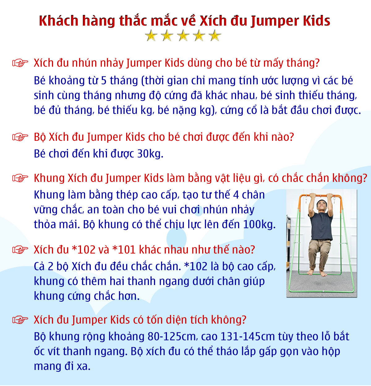 Đai Tập Đi Cho Bé Dùng Với Xích Đu Nhún Nhảy JUMPER KIDS