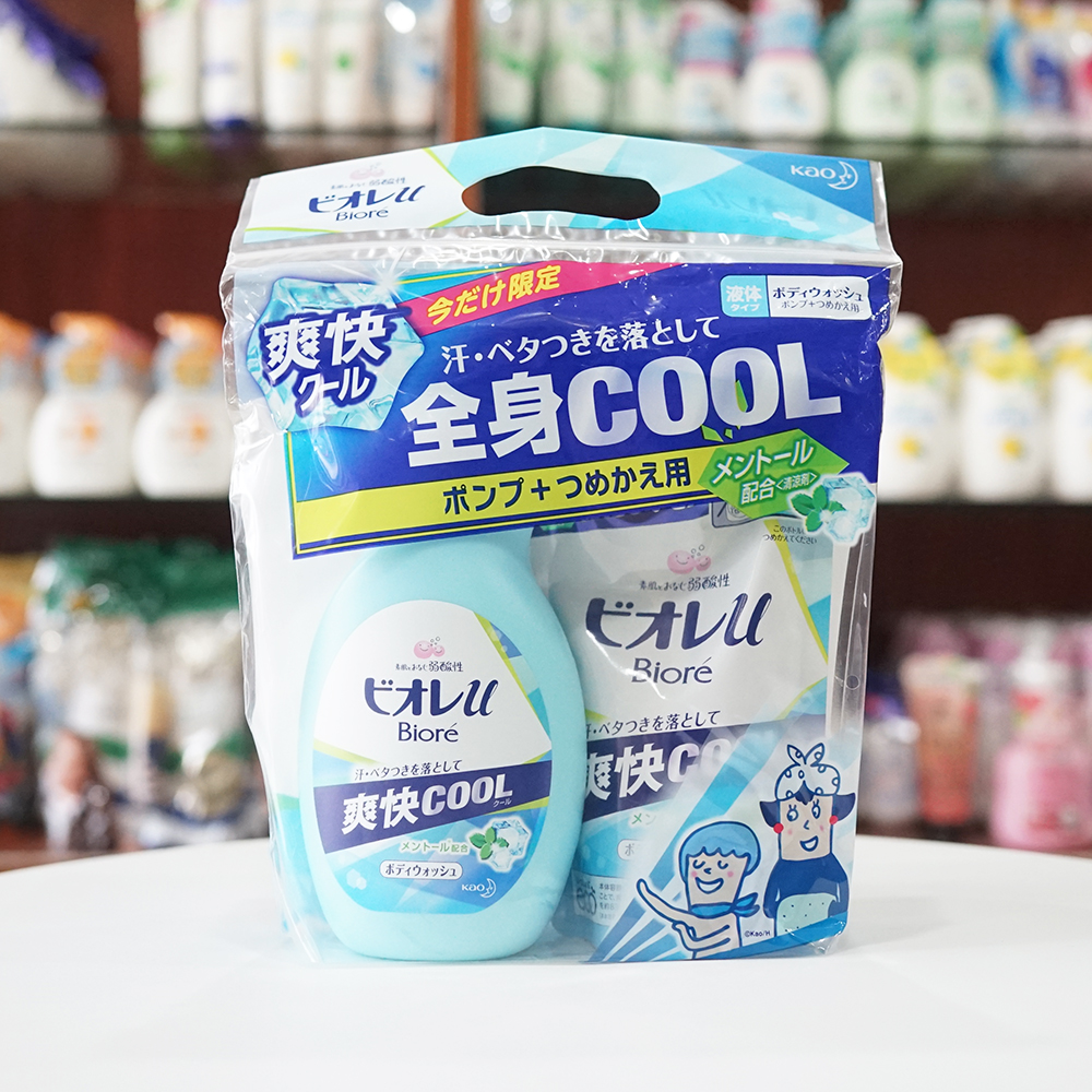 Sét sữa tắm Biore 530ml + 380ml Hương húng lừu | Shop Hoàng Anh.