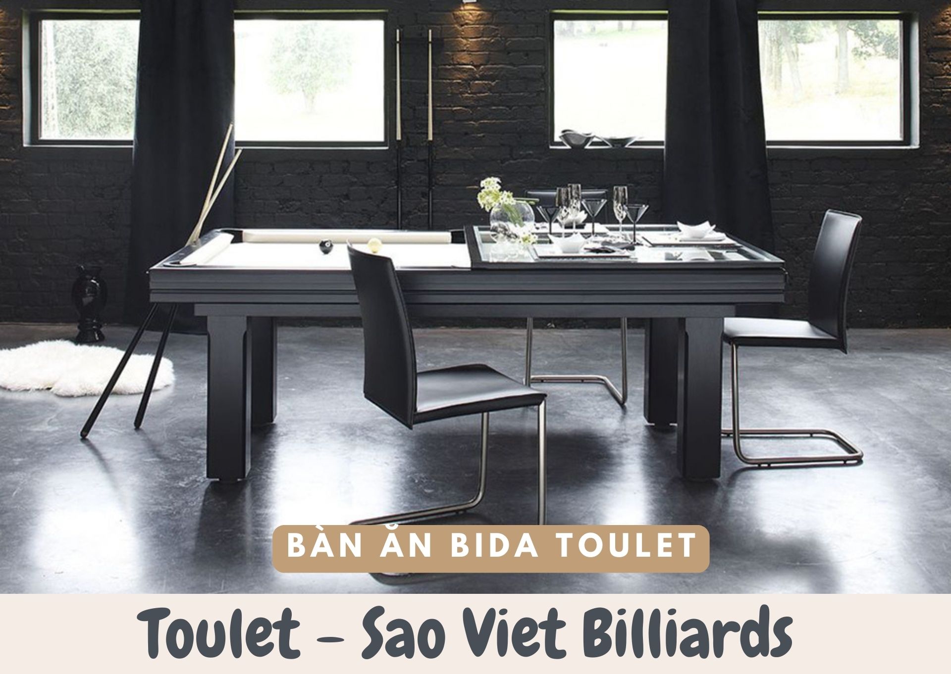 mẫu bàn bida kết hợp với bàn ăn - Bàn ăn bida Toulet Sao Việt