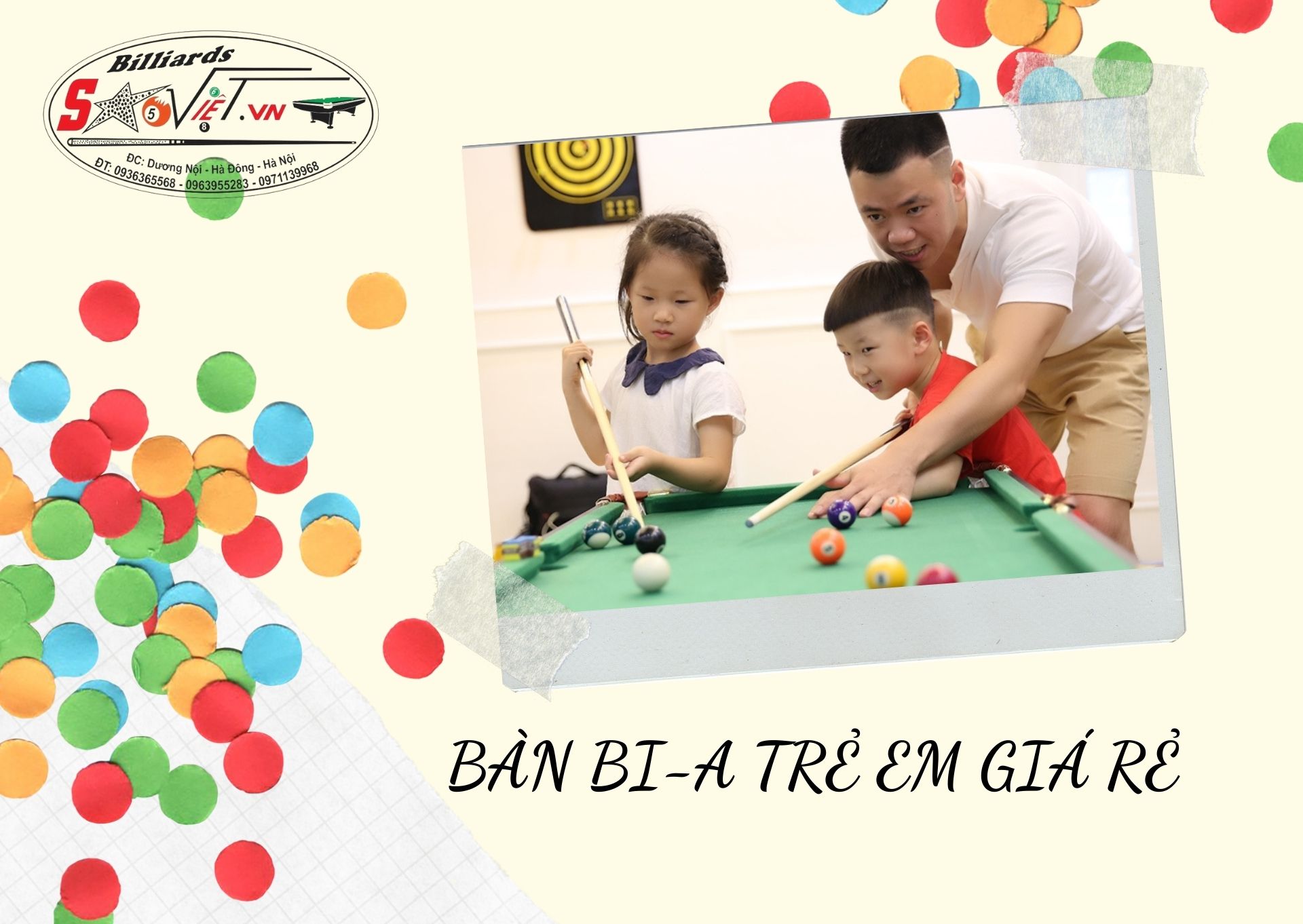 bàn bida trẻ em giá rẻ