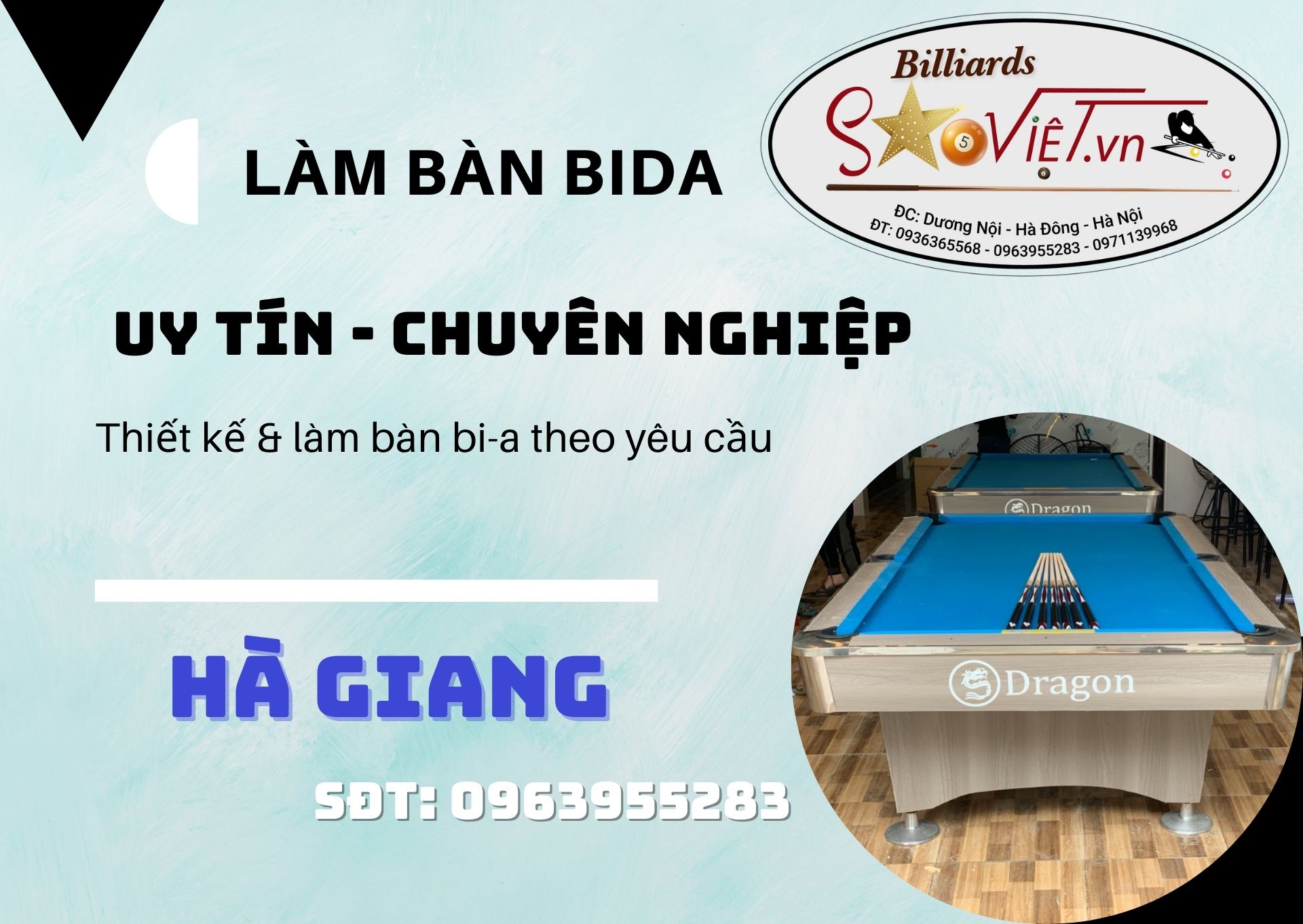 đặt làm bàn bida hà giang