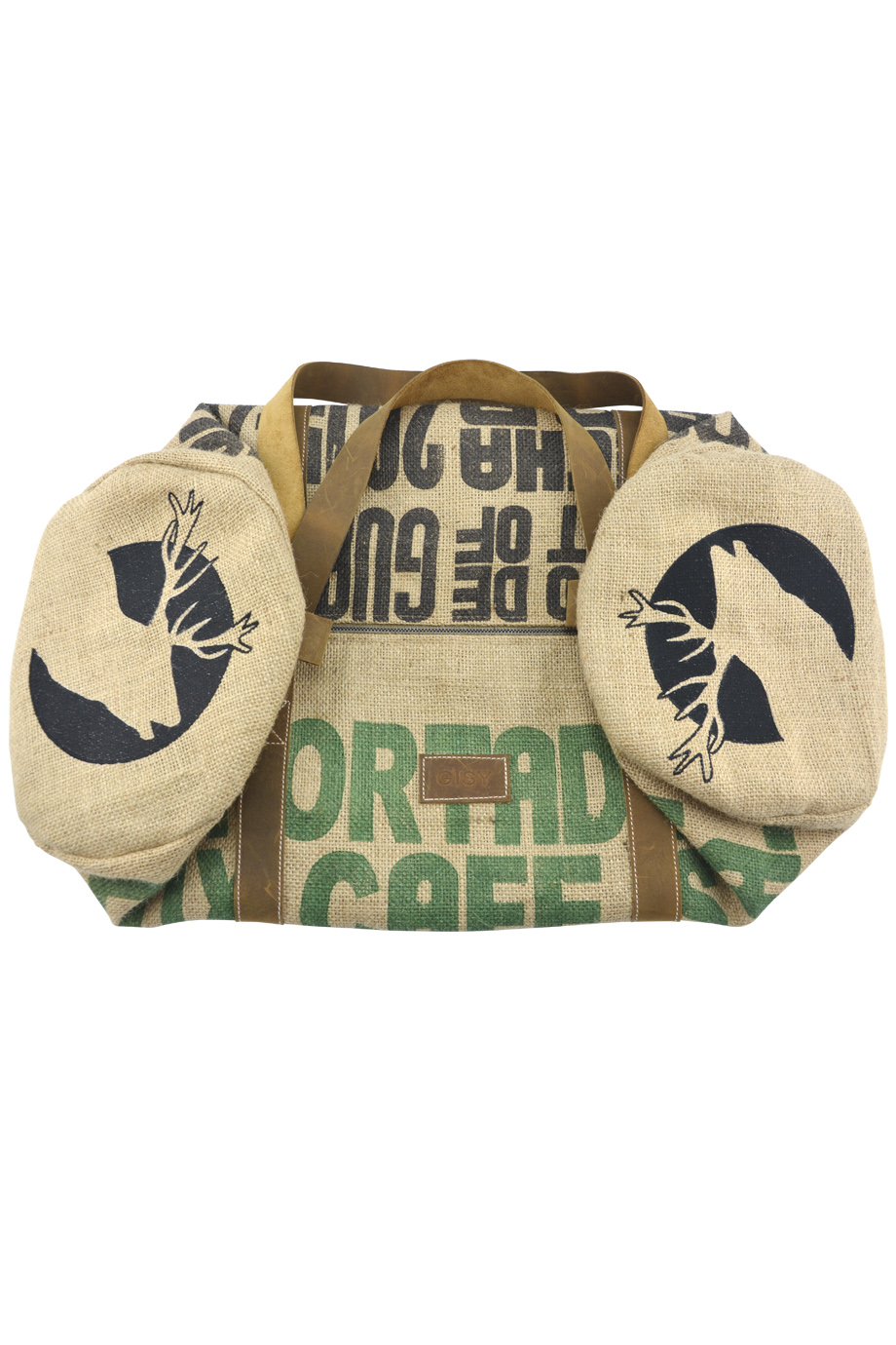 Túi du lịch Embroidered Canvas & Leather Barrel Bag 60x25D/ROAR Coffee