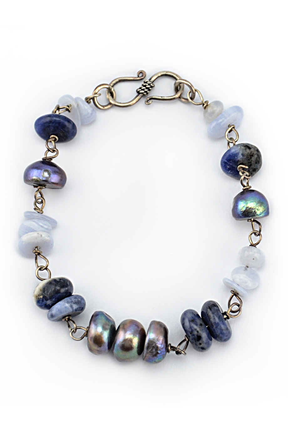 Vòng tay Melanie Lapis Pearl Aqua & Silver Bracelet