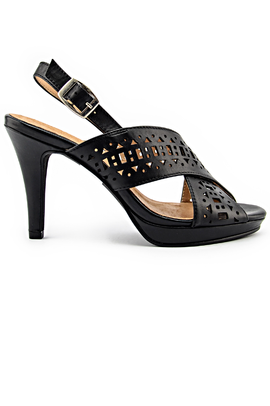 ALESYA Trimmed Leather Sandal/ Black