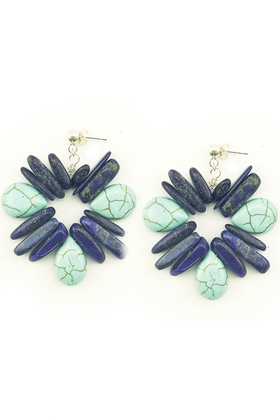 Bông tai Lapis Turquoise Circle Earings