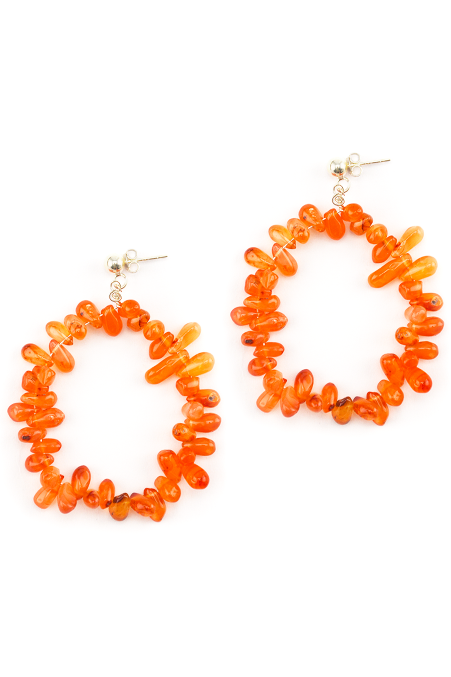 Bông tai Orange Agate Circle Earings