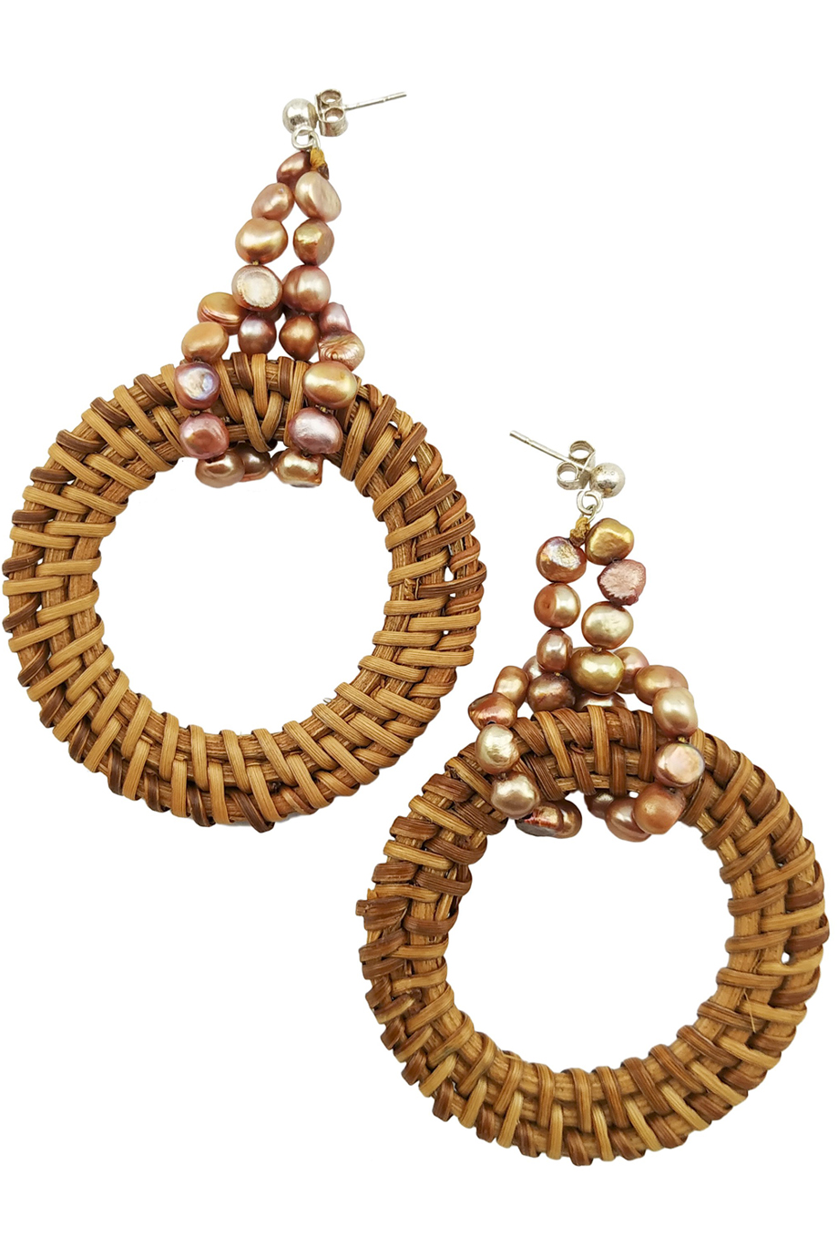 Bông tai Earth Circle Rattan Earings