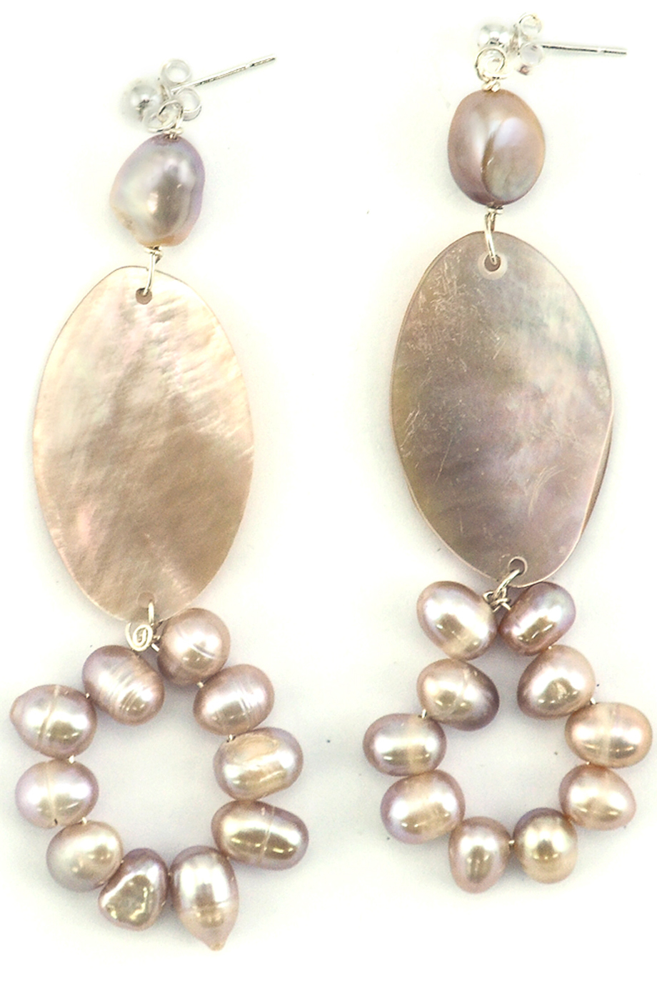 Bông tai Rose Mother & Pearl Dangle Earings