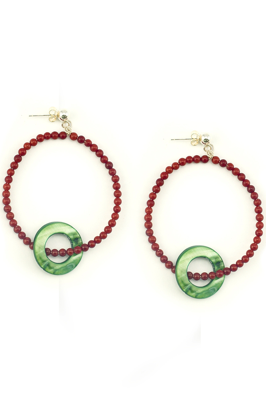 Bông tai Coral Circle Earings