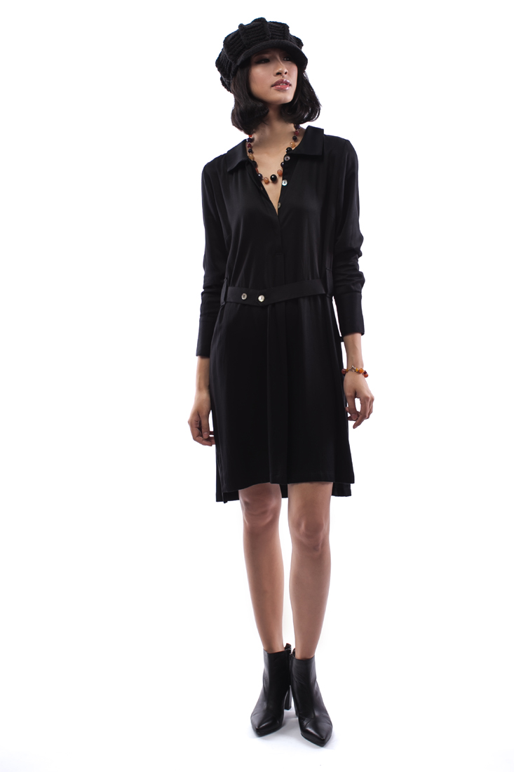 Farah Shirt Dress/ Black