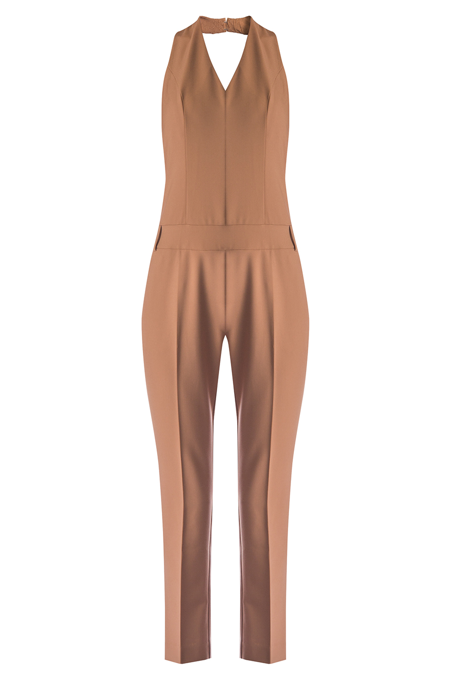 Bộ áo liền quần một dây treo màu be nâu  - Louise Halter Jumpsuit/ Cider