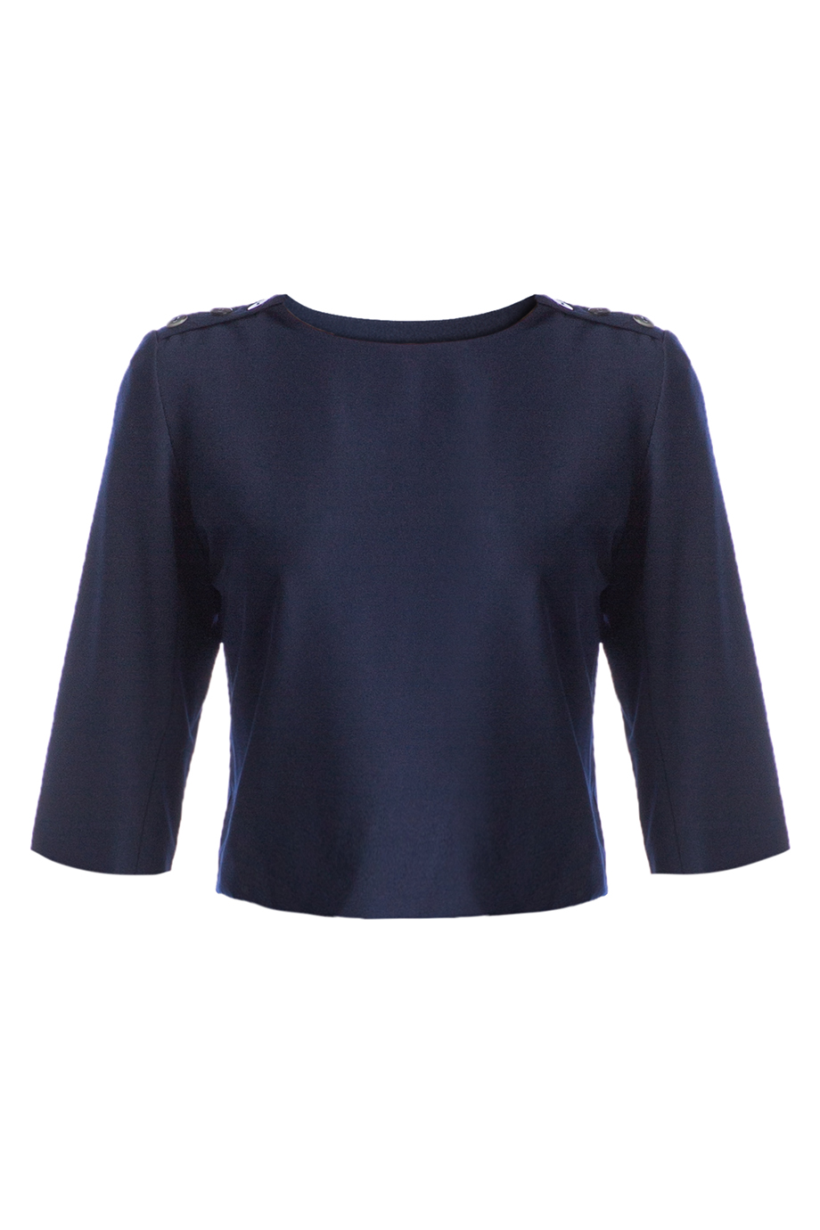 Grace 3/4 Sleeves Crop Top/ Navy