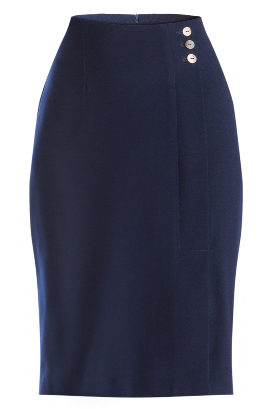 Grace Button Skirt/ Navy