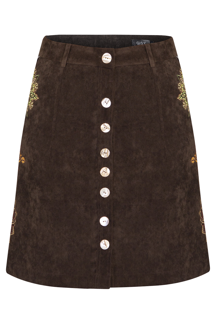 Chân váy nhung thêu Gaia Embroidered A-line Skirt/ Chocolate