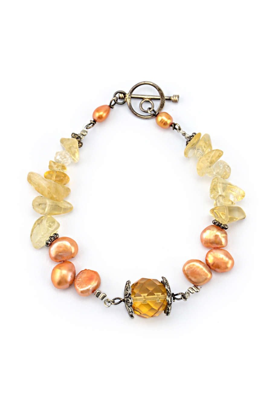 Orange Pearl & Citrine Bracelet
