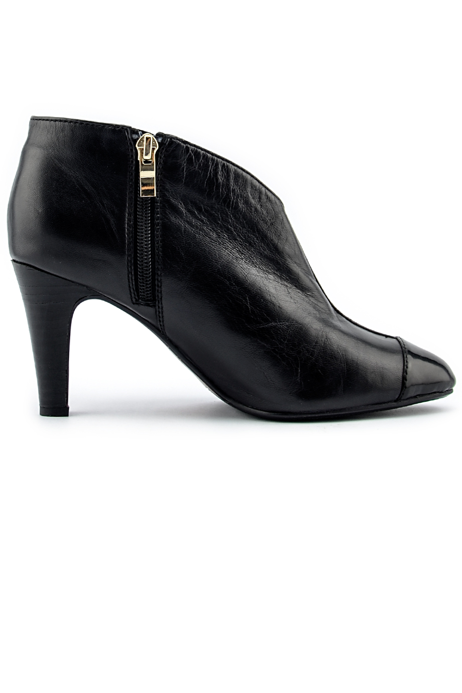 Bốt da VIVIAMO Cap Toe Leather Boots/ Black