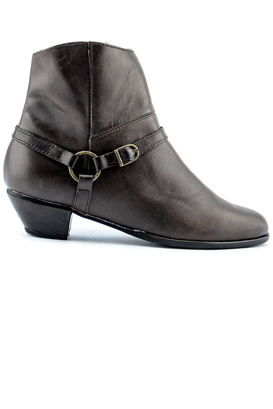 CLELO Leather 4cm-heeled Boots/ Hickory