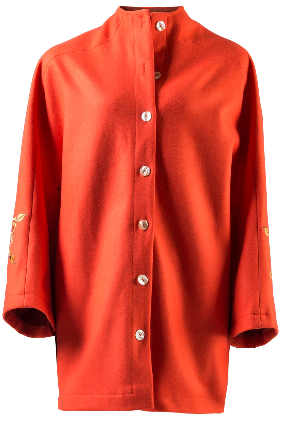 Áo khoác dạ thêu họa tiết Hỏa bản quyền Fire Mandala Embroidered Oversized Coat No. 1/ Apple