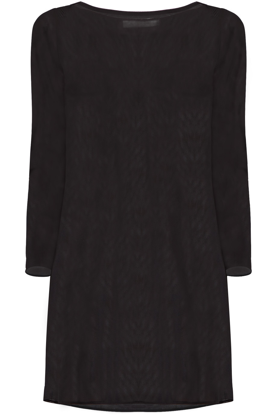 Boat-neck Long-sleeves Inner Dress/ Black 1718