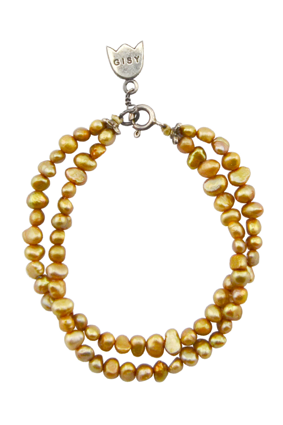 Vòng tay Double Bronze Pearl Chain Bracelet