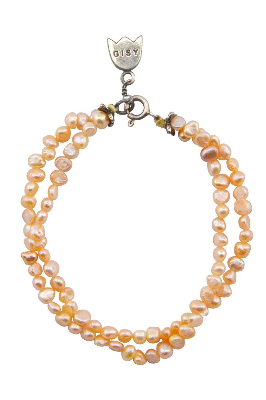 Vòng tay Double Salmon Pearl Chain Bracelet