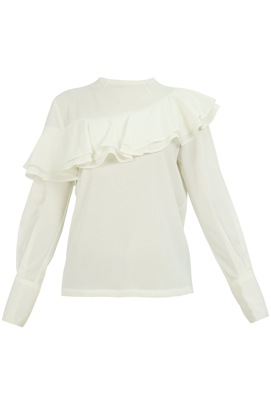 Áo sơ mi Deja Ruffled High-neck Blouse/ White 2286