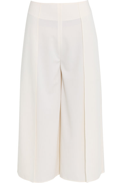 Grace Palazzo Pants/ Cream White- Quần cạp cao ống suông rộng tà bay trắng kem