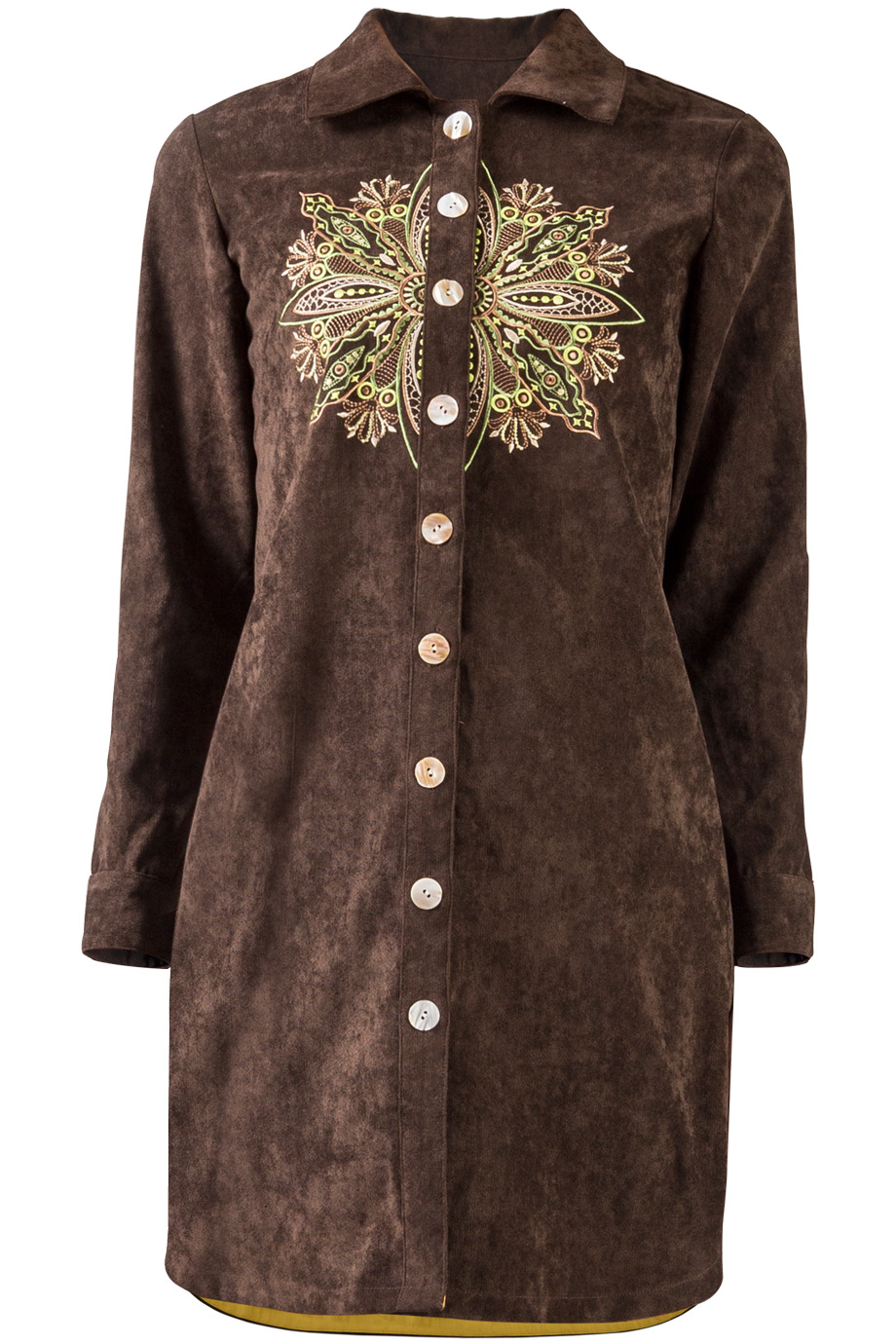 Đầm sơ mi Gaia Embroidered Shirtdress/ Tree