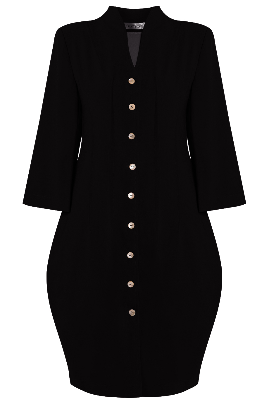 Đầm công sở kiêm áo khoác Sienna High-neck Coat Dress/ Black