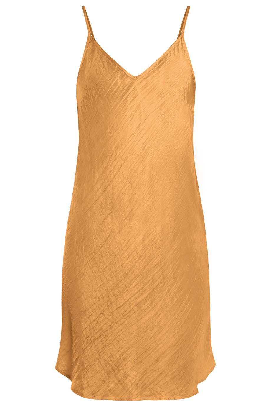 V-neck Silk Bias Cut Slip Dress/ Mustard
