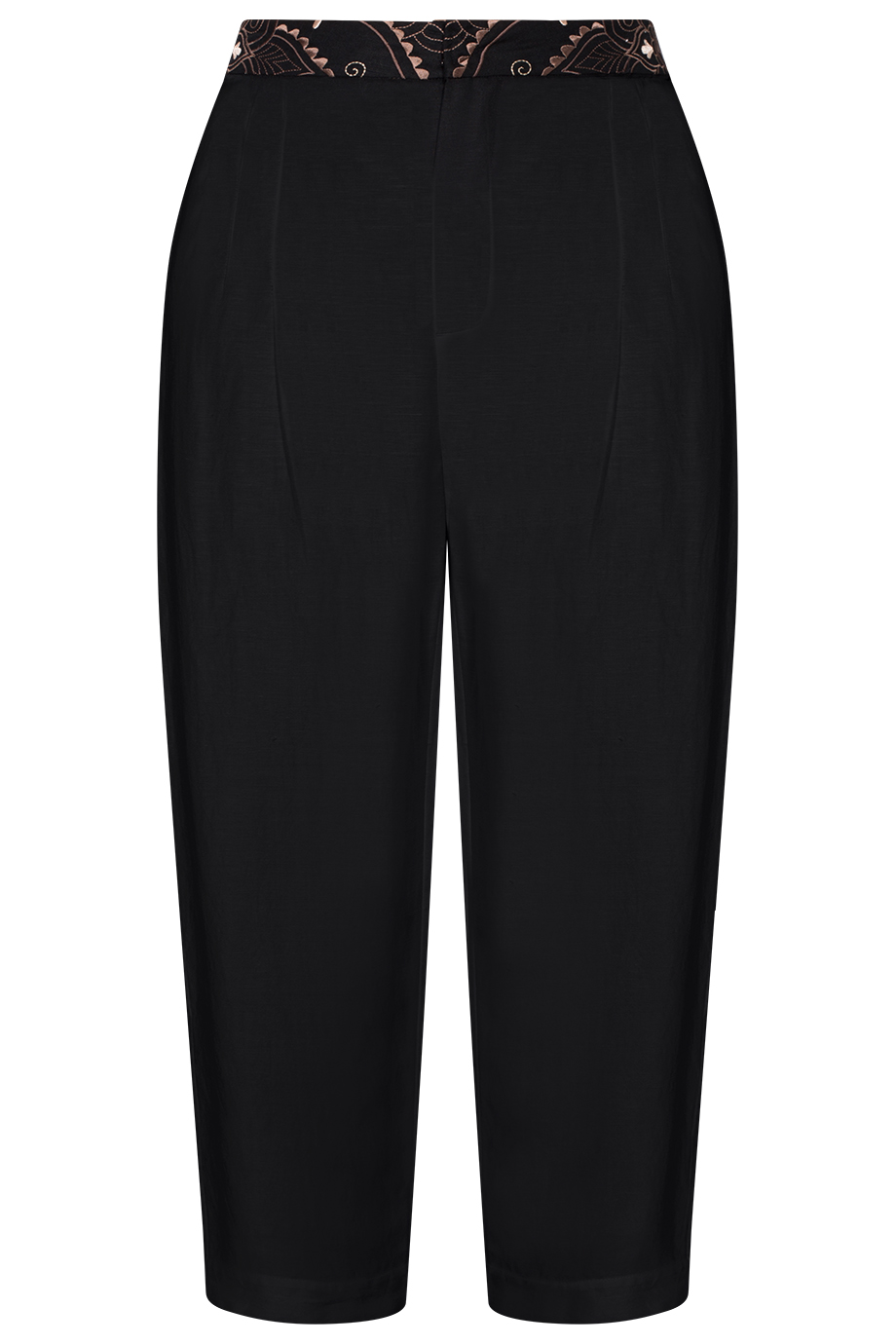 Michelle Linen Capri Pants/ Black