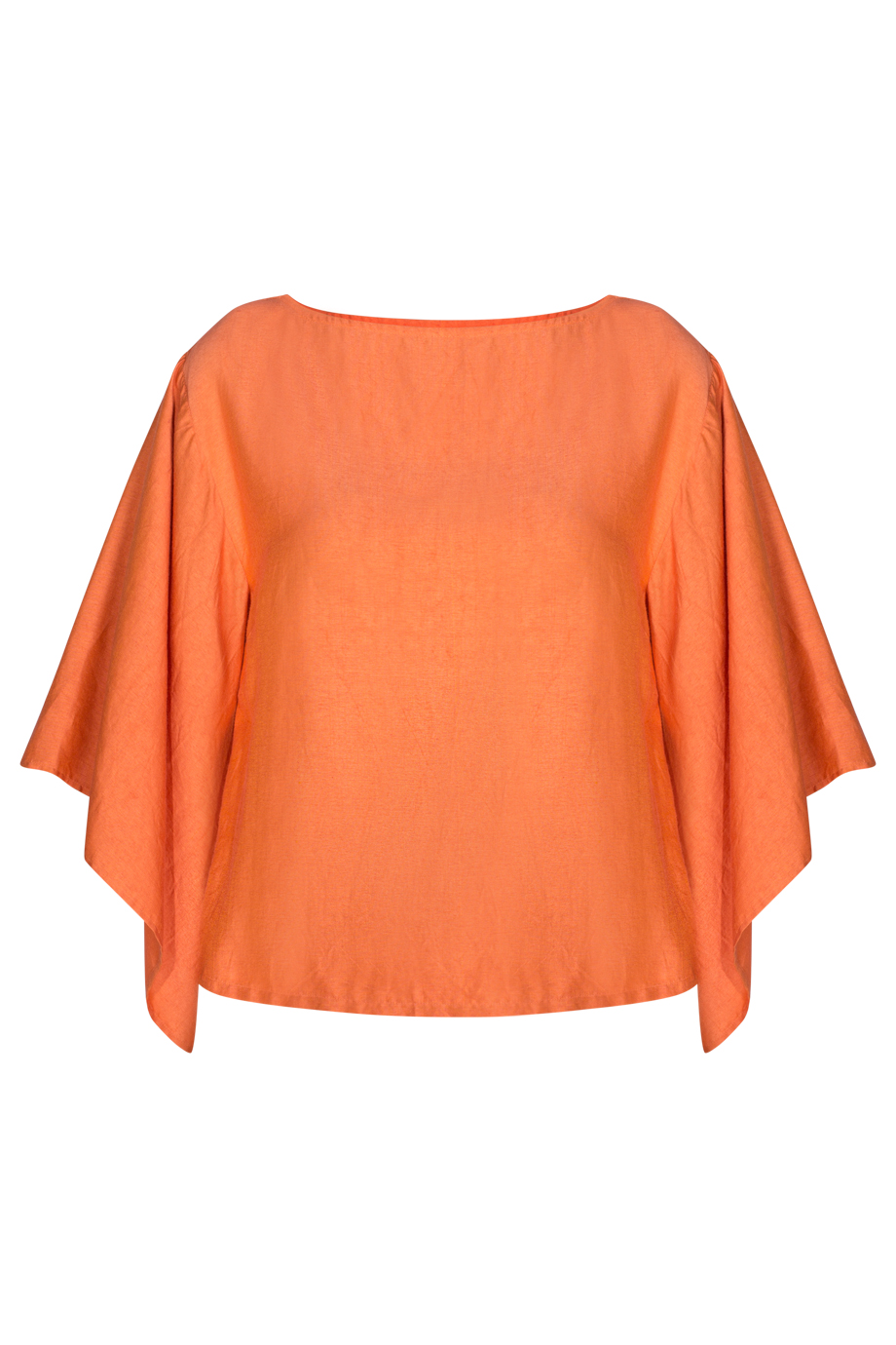 Áo lụa tơ tằm 100% Vita Kimono Sleeves Silk Blouse/ Holland Orange