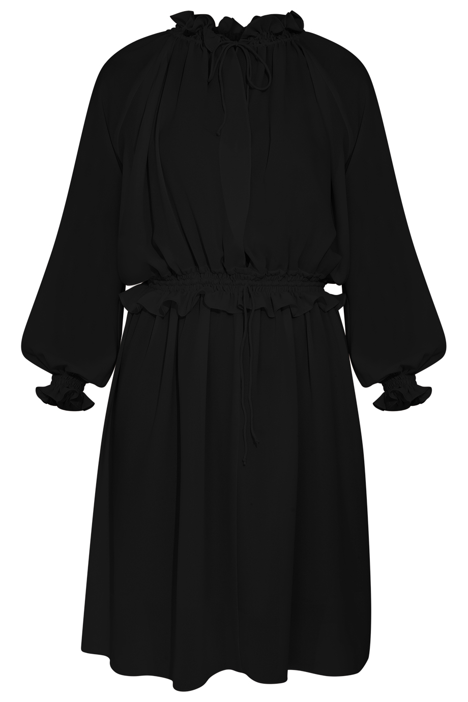 Đầm dài tay Estrella Waisted Dress/ Black