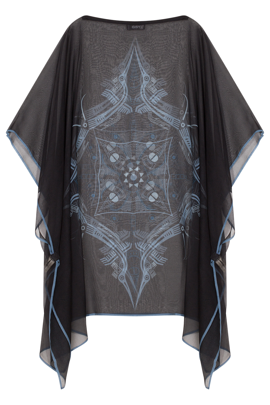 Áo khăn lụa tơ tằm in mandala Boat-necked Silk Kaftan 109x86/ No (5)