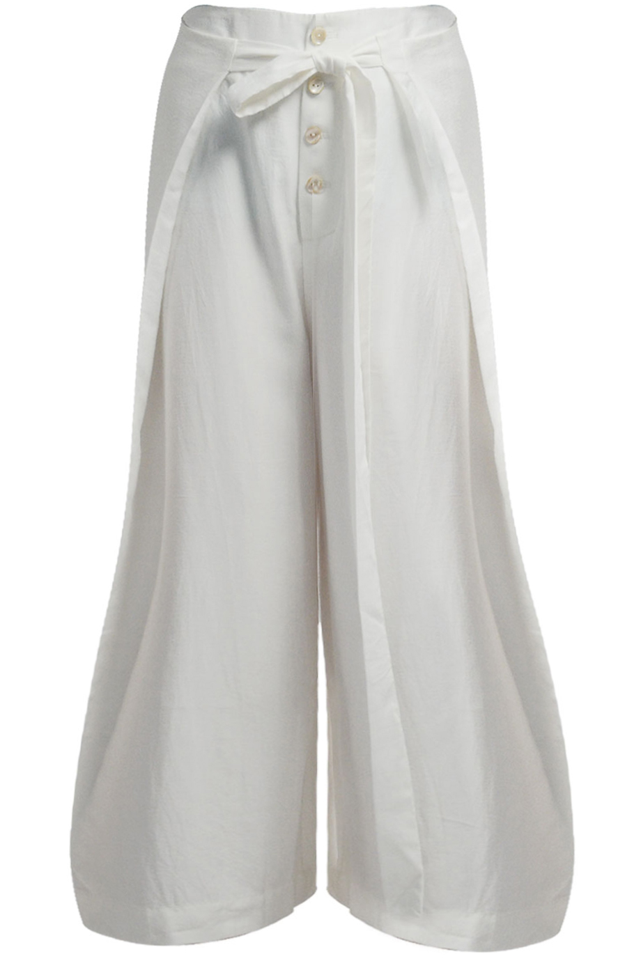 Quần lụa tơ tằm 100% Sonnet Silk Wrap Palazzo Pants/ Cream White